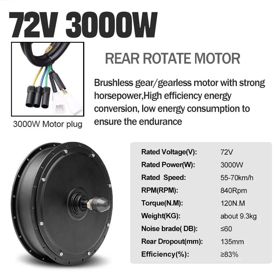 New Upgrade Ebike Conversion K - đánh giá và giá 72V 5000W Hub Motor Kit