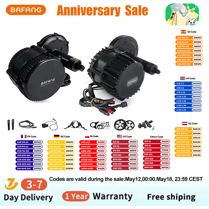 Bafang BBSHD 1000W 52V 48V 68m - đánh giá và giá Mid Drive Motor Kit 52V 1000W