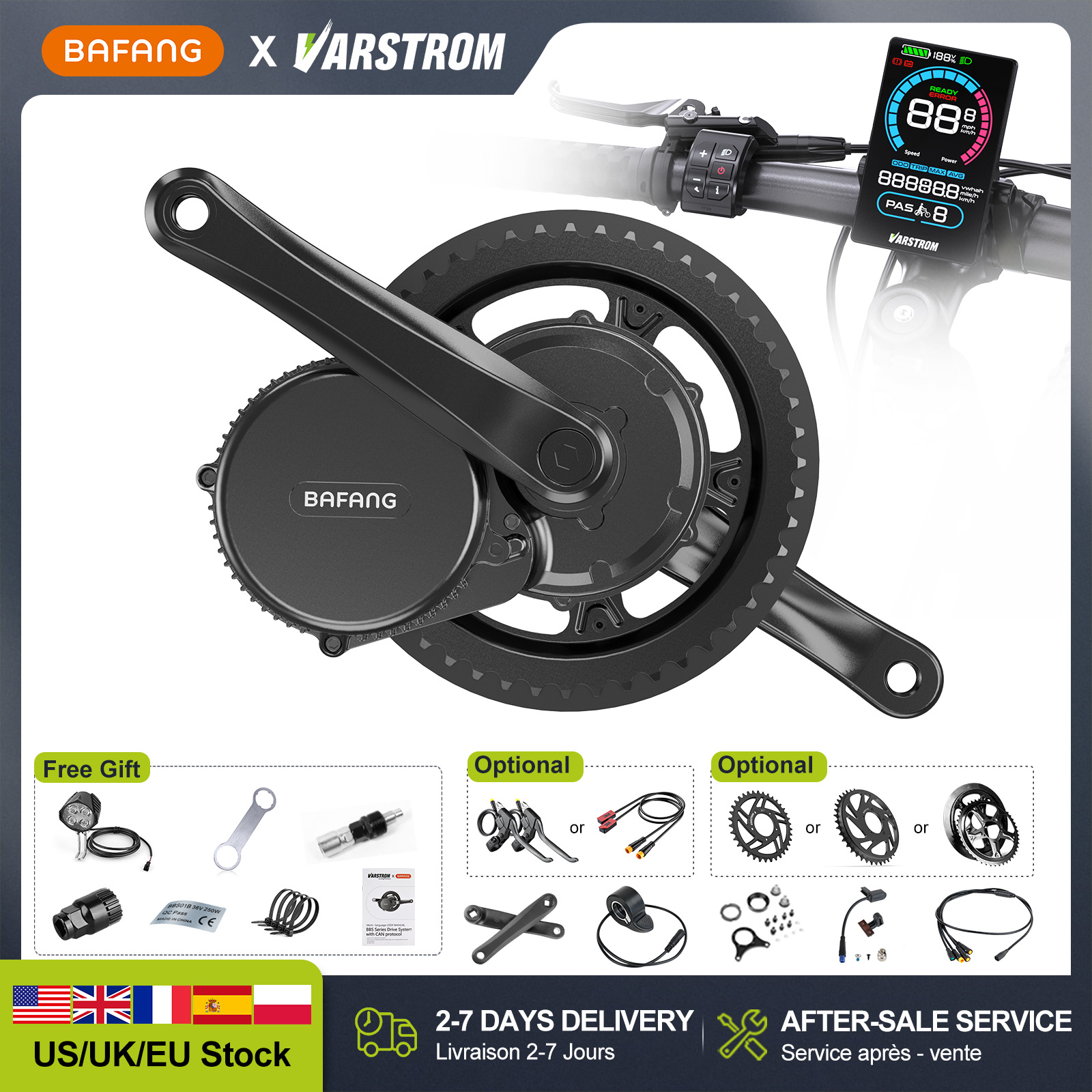 [US Stock] BAFANG 48V 500W 750 - đánh giá và giá Mid Drive Motor Kit 52V 1000W