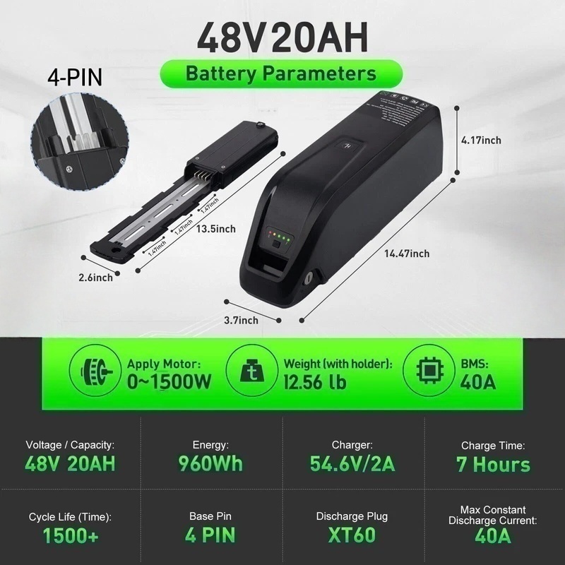 Hailong E-Bike Battery 36V 48V - đánh giá và giá Ebike Battery 48V 20Ah Hailong